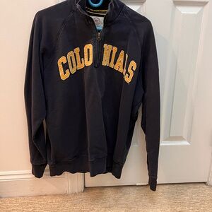 47 Brand Men's Navy Zip-Up Sweater with Gold 'COLONIALS' Applique